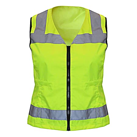 Misses' Neon Yellow High Visibility ANSI 2 Nylon Vest