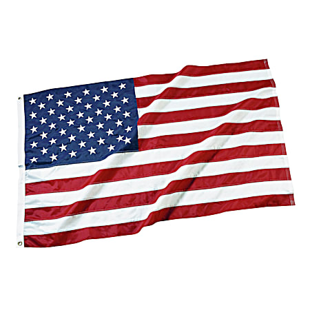 3 ft x 5 ft Deluxe Nylon Grommet Style Sewn American Flag