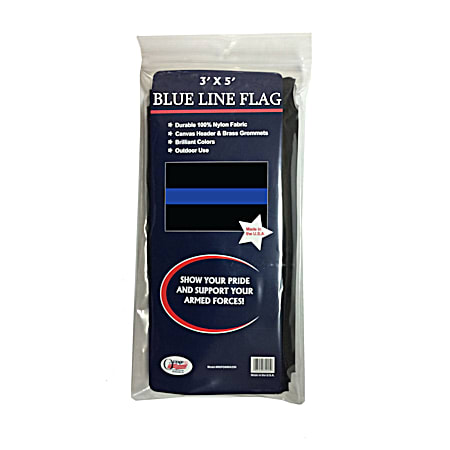 3 ft x 5 ft Police Blue Line Nylon Flag