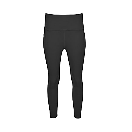 Women's Tech Flex Black Ankle Length High Waist Leggings w/Side Pockets