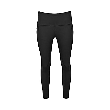 Women's Tech Flex Black Full Length High Waist Leggings w/Side Pockets