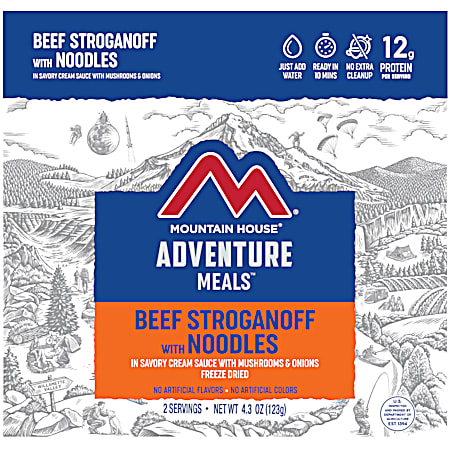 4.3 oz Freeze Dried Beef Stroganoff With Noodles Pouch