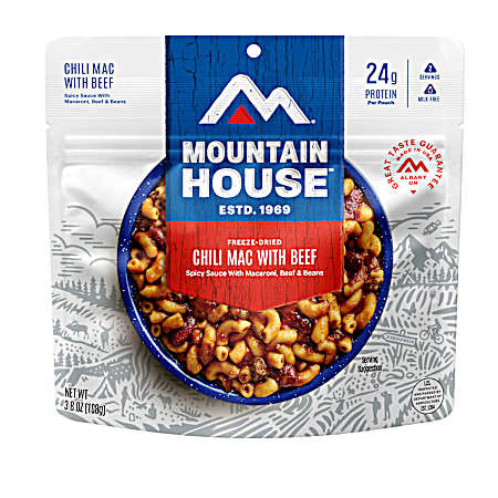 3.8 oz Freeze Dried Chili Mac With Beef Pouch