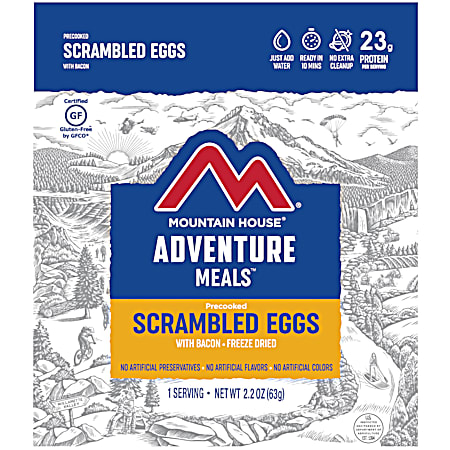 2.2 oz Freeze Dried Precooked Scrambled Eggs With Bacon