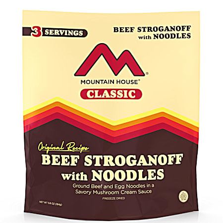 5.8 oz Classic Beef Stroganoff w/Noodles Freeze-Dried Food