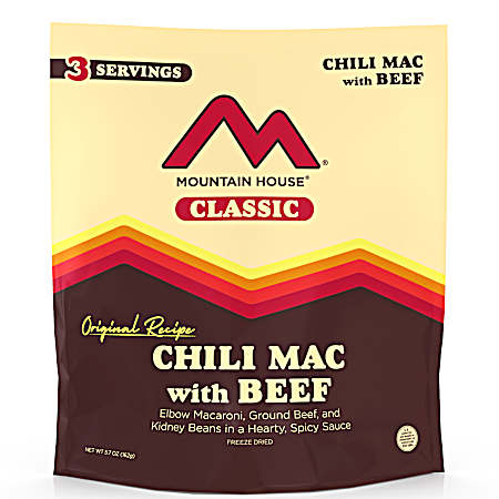5.7 oz Classic Chili Mac w/Beef Freeze-Dried Food