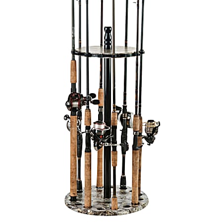 Old Cedar Outfitter's Camo Round Floor Fishing Rod Rack