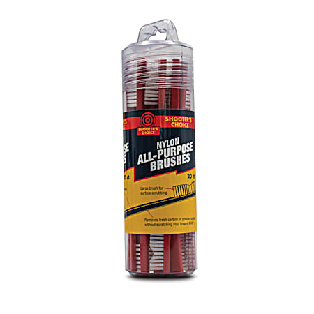 Shooter's Choice Red Nylon All Purpose Receiver Brushes - 20 Pk