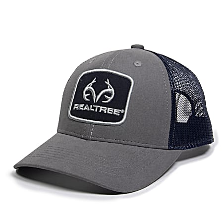 Adult Realtree Dark Grey/Navy Embroidered Patch Logo Cap