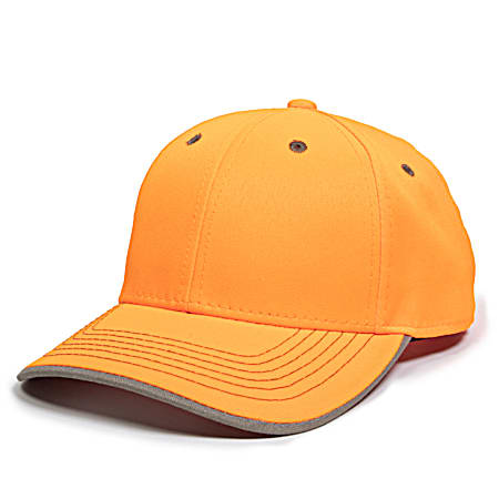 Adult Blaze Orange Embroidered Logo Cap