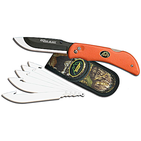 Razor-Lite Orange Folding Knife w/ Sheath