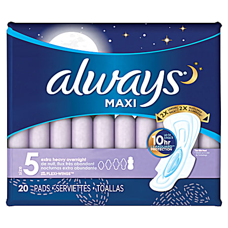 Always Extra Heavy Overnights with Flexi-Wings - 20 Ct.