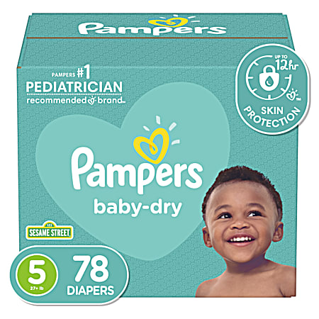 Pampers Baby Dry Super Pack Size 5 Diapers - 78 Ct