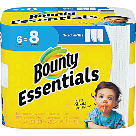Essentials Select-A-Size White Paper Towel - 6 Pk