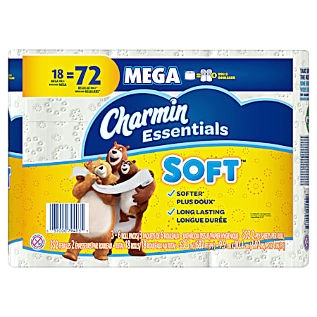 Essentials Soft Mega Roll Bath Tissue - 18 Pk
