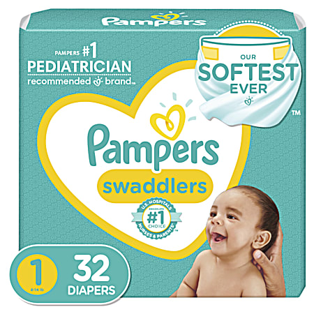 Pampers Swaddlers Jumbo Pack Size 1 Diapers - 32 Ct