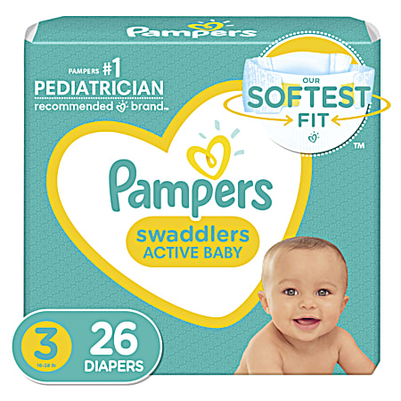 Pampers Swaddlers Jumbo Pack Size 3 Diapers - 26 Ct