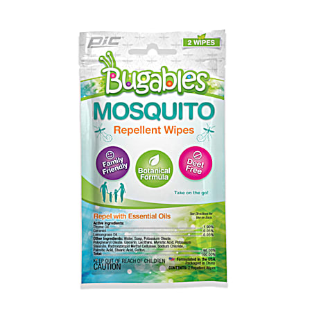 Bugables Mosquito Repellent Wipes - 2 Pk