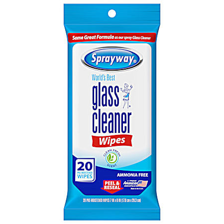 Sprayway Glass Cleaner Wipes - 20 ct