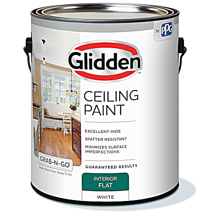 Glidden Grab-N-Go 1 gal Flat White Pink-to-White Interior Ceiling Paint & Primer