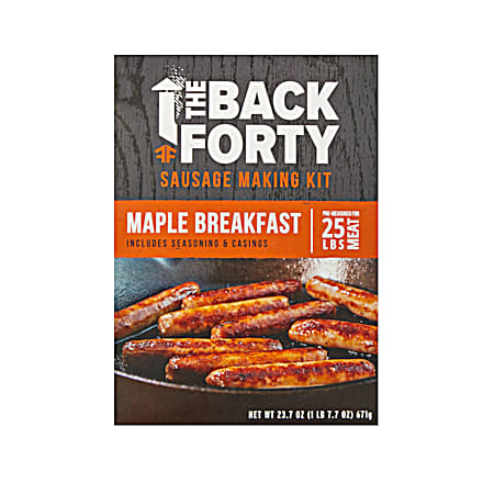 The Back Forty 25 lb Fresh Maple Breakfast Sausage Seasoning Kit