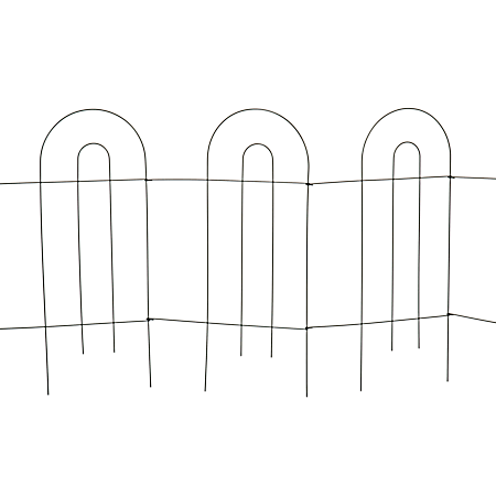 32 in x 8 ft Green Arch Steel Folding Border Fence