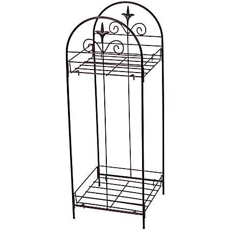 30 in Black 2-Tier Classic Finial Plant Stand