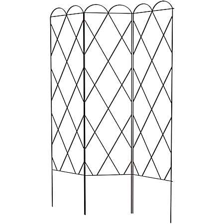 60 in Rustic Steel 3-Panel Expandable Trellis