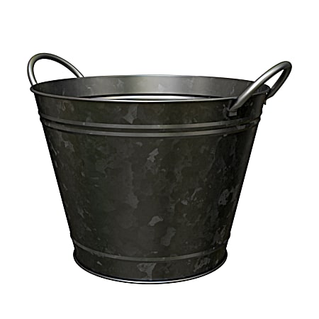 Rustic 14 in Galvanized Wash Bucket Planter