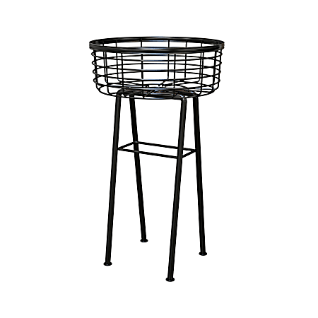 20 in Modern Farmhouse Round Wire Basket Plant Stand