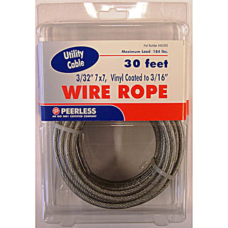 3/32 In. x 30 Ft. Vinyl-Coated Wire Rope
