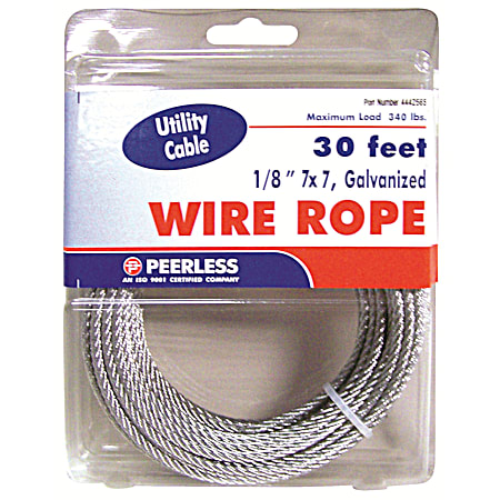 1/8 In. x 30 Ft. Galvanized Wire Rope