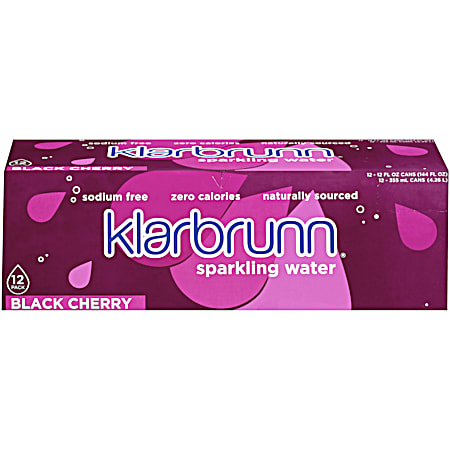 Klarbrunn 12 oz Black Cherry Sparkling Water - 12 pk