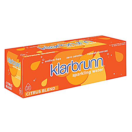 Klarbrunn 12 oz Citrus Blend Sparkling Water - 12 pk