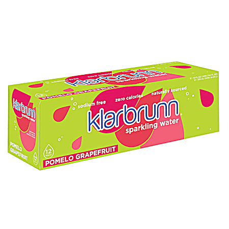 Klarbrunn 12 oz Pomelo Grapefruit Sparkling Water - 12 pk