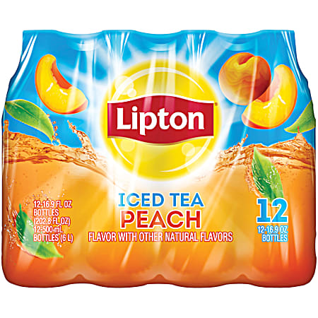 Lipton 16.9 oz Peach Iced Black Tea - 12 Pk