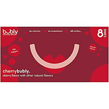 Bubly Cherry Enhanced Sparkling Water - 8 pk