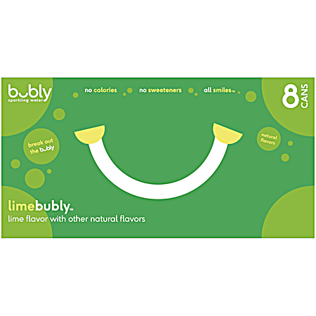 Bubly Lime Enhanced Sparkling Water - 8 pk