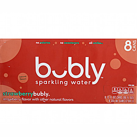 Bubly Strawberry Enhanced Sparkling Water- 8 pk