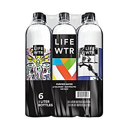 Life WTR 1L pH Balanced Bottled Purified Drinking Water w/ Electrolytes - 6 pk