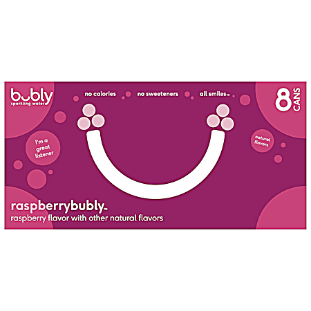 Bubly Raspberry Enhanced Sparkling Water- 8 pk