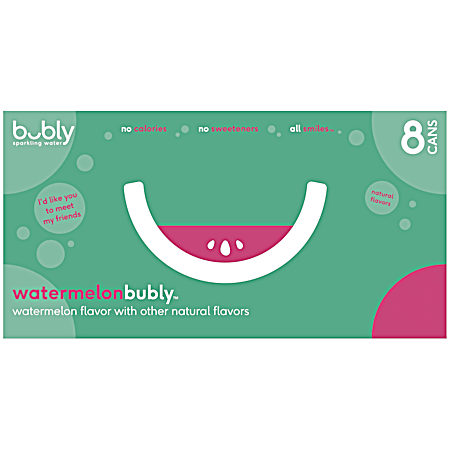 Bubly Watermelon Enhanced Sparkling Water - 8 pk