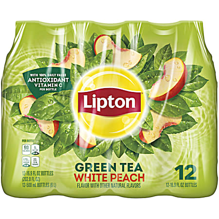Lipton 16.9 oz White Peach Green Tea - 12 pk