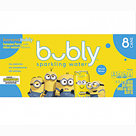 Bubly Minions Banana Enhanced Sparkling Water - 8 pk