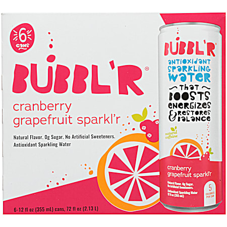 Antioxidant Cranberry Grapefruit Sparkl'r Sparkling Water - 6 pk