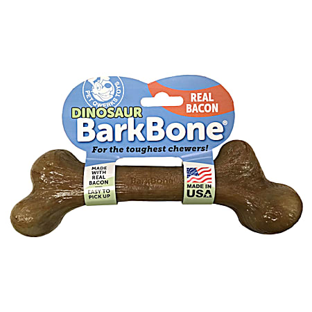 Dinosaur BarkBone Bacon Dog Chew Toy
