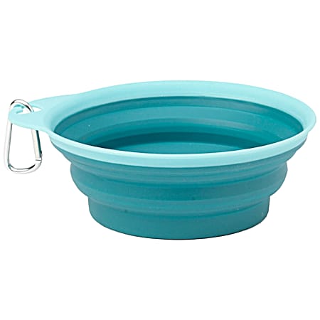 5.5 in Aqua Collapsible Travel Bowl