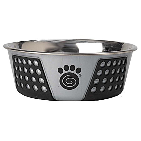 Petrageous Designs Light Gray/Black Fiji Pet Bowl