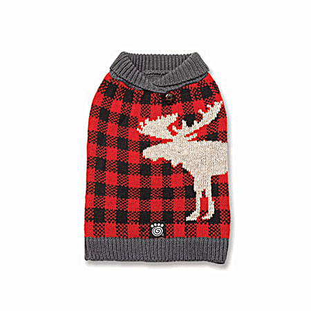 Buffalo Check Moose Sweater for Dogs