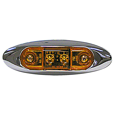 Peterson V126A Amber 3.75' Clearance/Side Marker Light - Chrome Housing
